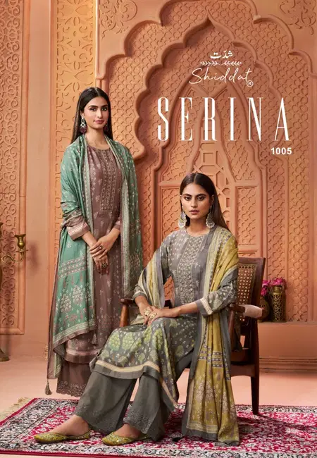 Serina 1005 By Shiddat Muslin Dress Material Wholesale Clothing Distributors In India